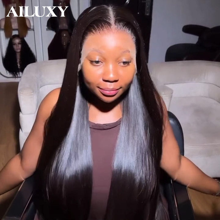 ailuxyhair-fr AILUXY Perruques 13x4 Dentelle de Luxe, Cheveux Vietnamiens 100% Noirs et Lisses