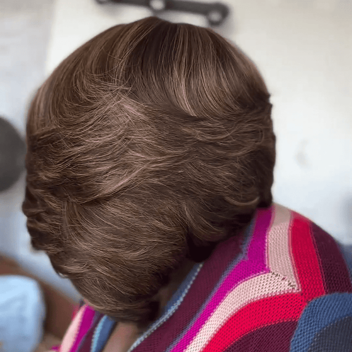 ailuxyhair-fr AILUXY Quickweave Layered Bob court Perruque 100% Cheveux Humains comme sur la vidéo 3 - 4 jours reçus+Un beau cadeau