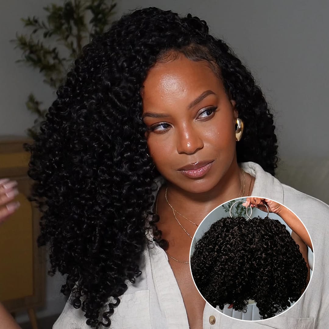 ailuxyhair-fr AILUXY Tissage à Nœuds Plumes à Petites Boucles ,Texture Crépue Authentique,100% cheveux humains 2.0