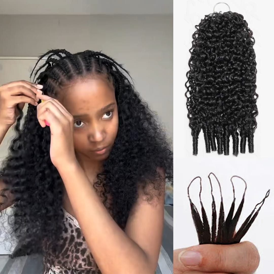 ailuxyhair-fr AILUXY Tissage à Nœuds Plumes à Petites Boucles ,Texture Crépue Authentique, Réutilisables Sans Colle