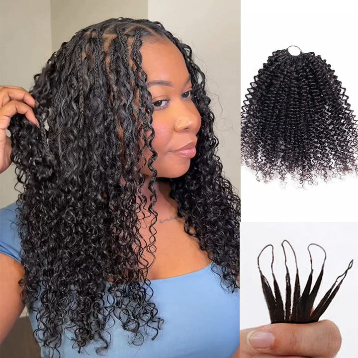 ailuxyhair-fr AILUXY Tissage  à Nœuds Plumes en Rideau, Texture Crépue à Petites Boucles, Installation Rapide, Effet Volume Naturel et Dense