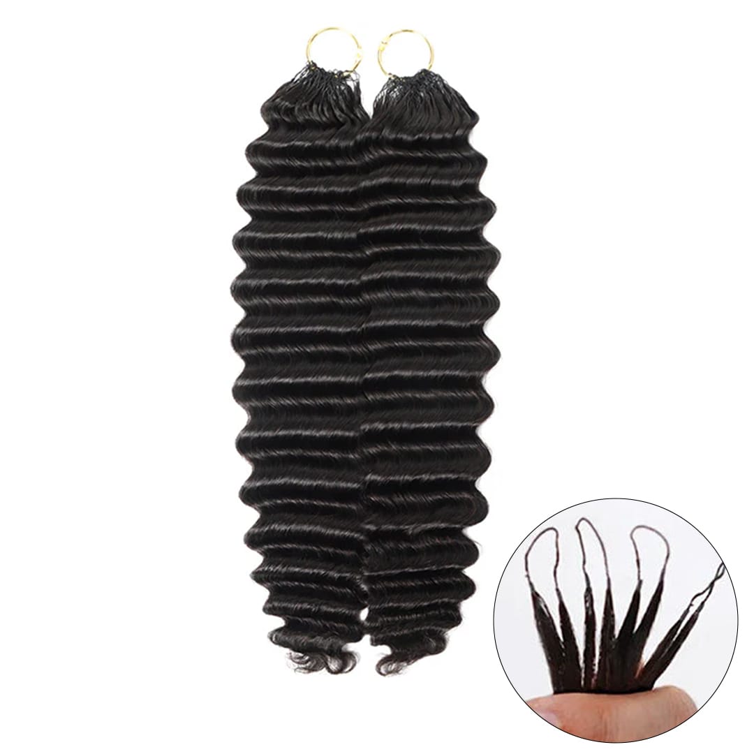 ailuxyhair-fr AILUXY Tissage à Nœuds Plumes Texture Deep Wave, Ondulations Profondes et Rebondissantes, Installation Sans Outils, Aspect Authentique pour Braids
