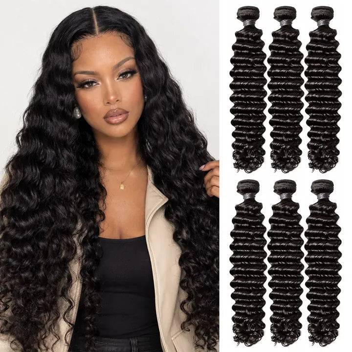 ailuxyhair-fr AILUXY Tissage Deep Wave Noir 3 Paquets 100% Cheveux Humains