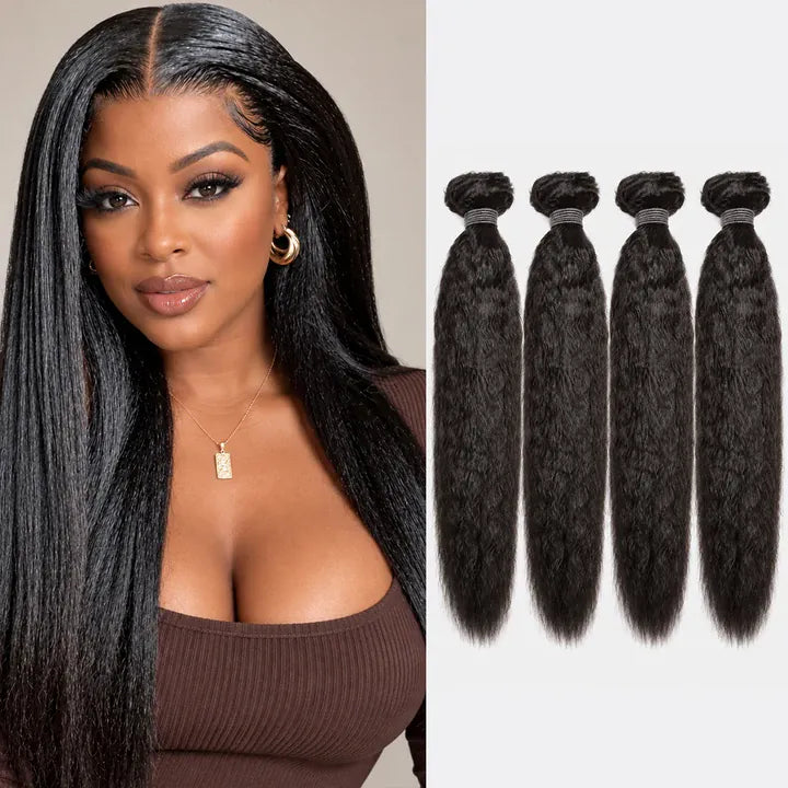 ailuxyhair-fr AILUXY Tissage Kinly lisse Noir 4 Paquets 100% Cheveux Humains