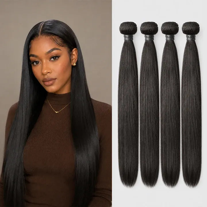 ailuxyhair-fr AILUXY Tissage Lisse Noir 4 Paquets 100% Cheveux Humains