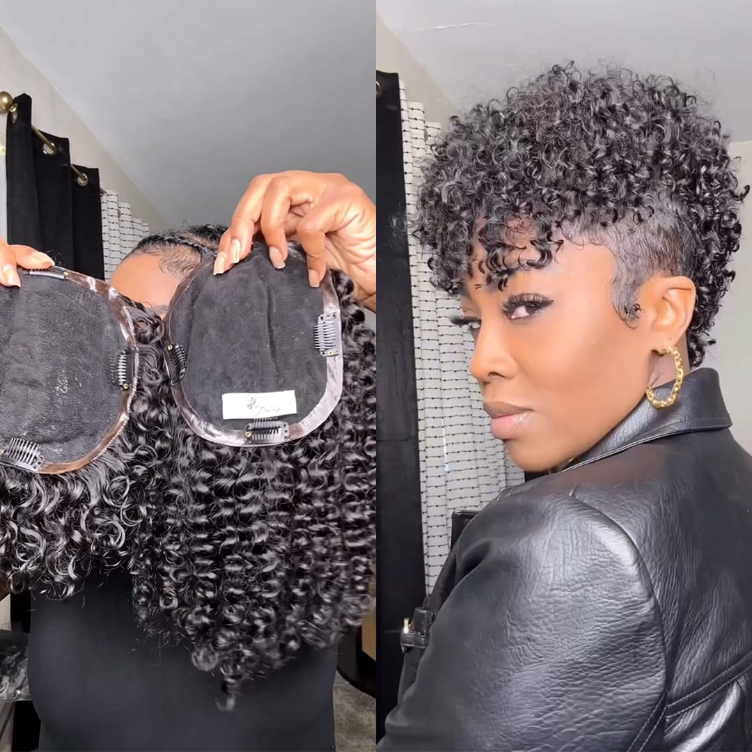 ailuxyhair-fr AILUXY Topper à boucles afro courtes à pinces, sans colle, volume naturel