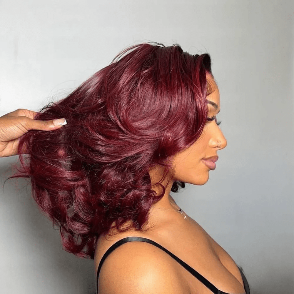 ailuxyhair-fr AILUXY Vagues Wavy 4x4 Lace Perruque Courte Couleur Naturelle 100% Cheveux Humains Perruque 1B/99J