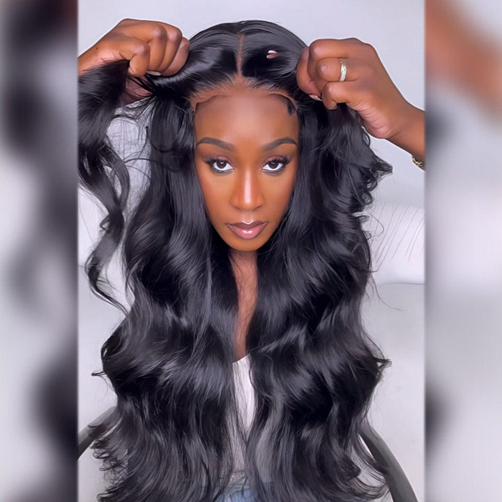 ailuxyhair-fr AILUXYhair 13x4 Lace Frontal Perruque body Wave Noir Perruque 200% densité 100% cheveux humains comme sur la vidéo Vente flash