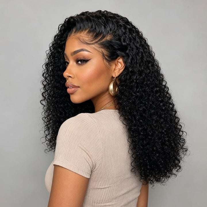 ailuxyhair-fr AILUXYhair 13x4 Lace Frontal Perruque Bouclée Bob Noir Perruque 200% densité 100% cheveux humains comme sur la vidéo 2 - 3 jours reçus+Un beau cadeau