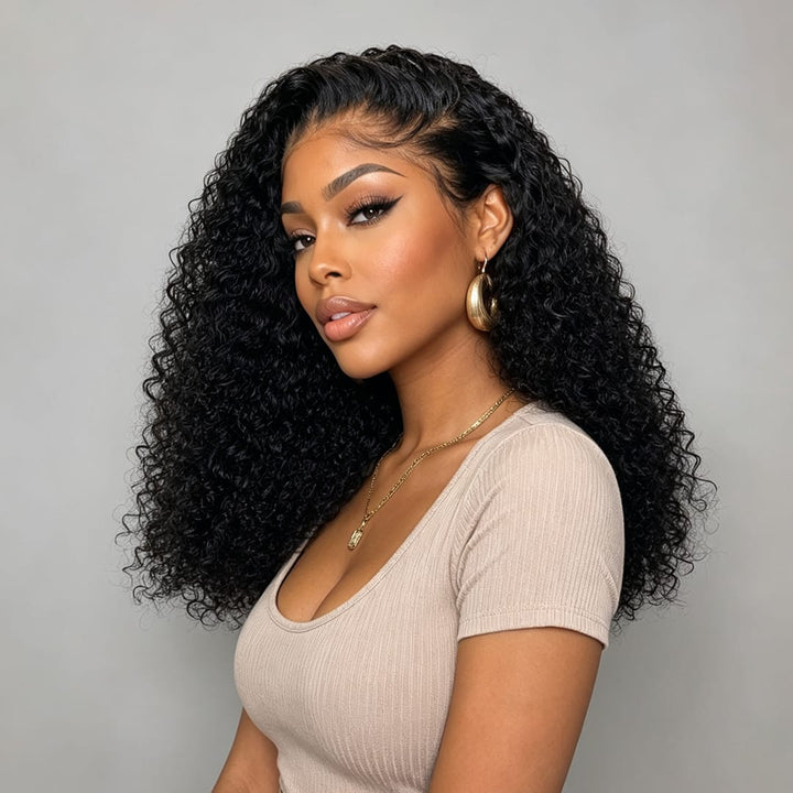 ailuxyhair-fr AILUXYhair 13x4 Lace Frontal Perruque Bouclée Bob Noir Perruque 200% densité 100% cheveux humains comme sur la vidéo 2 - 3 jours reçus+Un beau cadeau