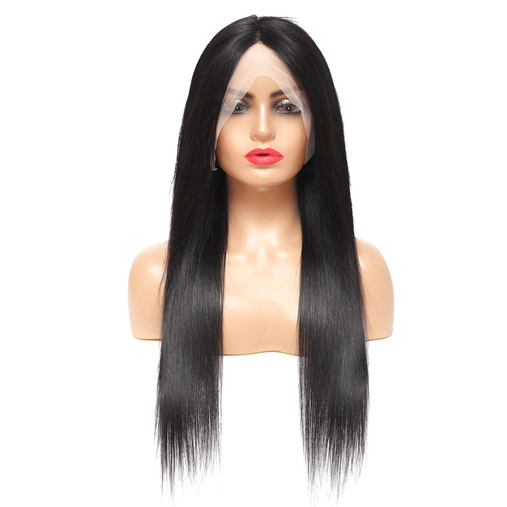 ailuxyhair-fr AILUXYhair 4x4 Lace Closure Perruque Longue Lisse Noir 100% Cheveux Humains