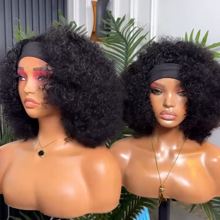 ailuxyhair-fr coiffes en soie glacée AILUXY Perruque Bandeau en Soie Glacée Sans Colle, Style Afro Boucles Crépues Volumineuses, Coiffure Tendance pour Femme