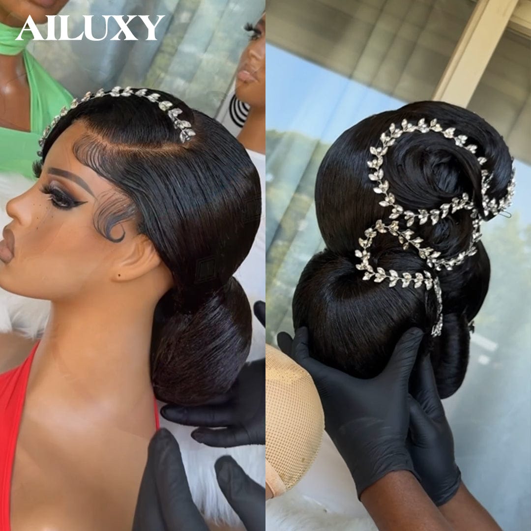 ailuxyhair-fr Coiffure de mariage identique à l'image AILUXY La perruque de mariage parfaite | Exquis et naturel Perruque 13x4 Lace Front Mariage