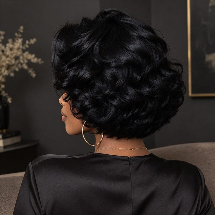ailuxyhair-fr comme sur la vidéo AILUXY 13x4 Lace Bob Perruque 200% densité 100% cheveux humains comme sur la vidéo 2 - 3 jours reçus+Un beau cadeau