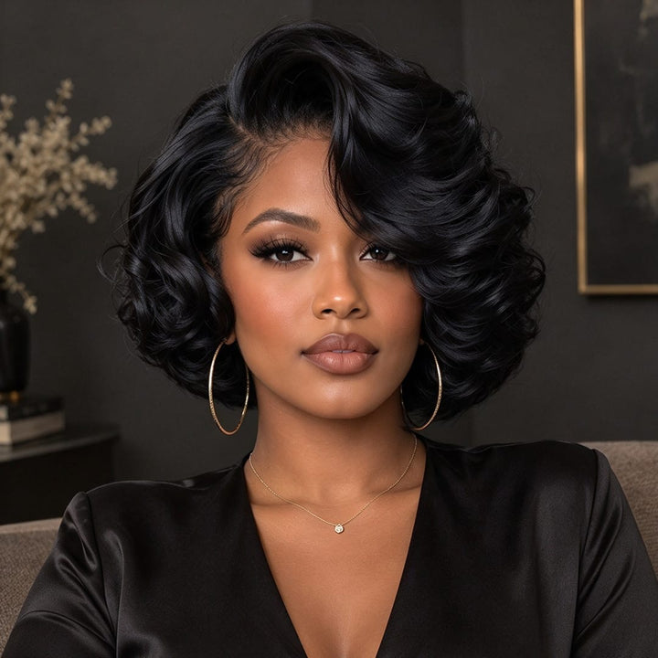 ailuxyhair-fr comme sur la vidéo AILUXY 13x4 Lace Bob Perruque 200% densité 100% cheveux humains comme sur la vidéo 2 - 3 jours reçus+Un beau cadeau
