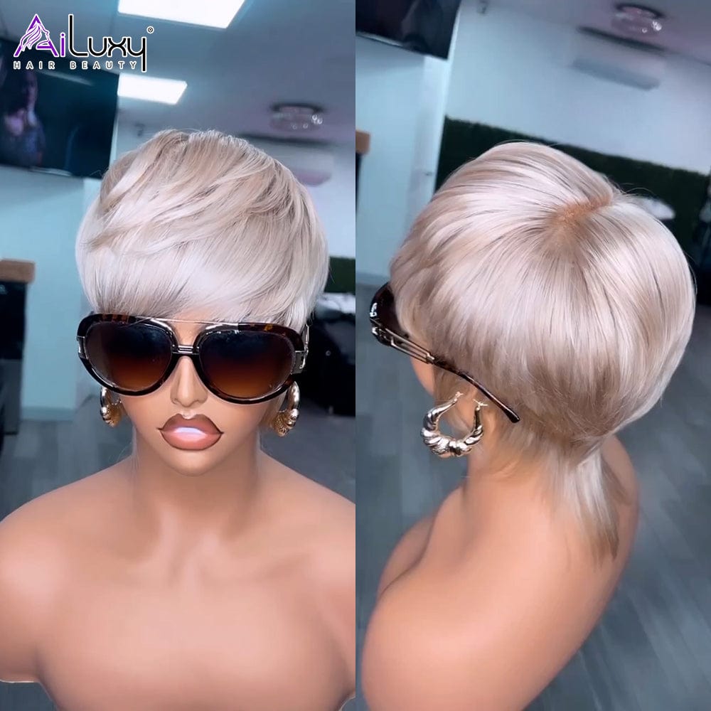 ailuxyhair-fr comme sur la vidéo AILUXY argent Perruque Lisse Courte Perruque comme sur la vidéo 4-5 jours reçus+Un beau cadeau