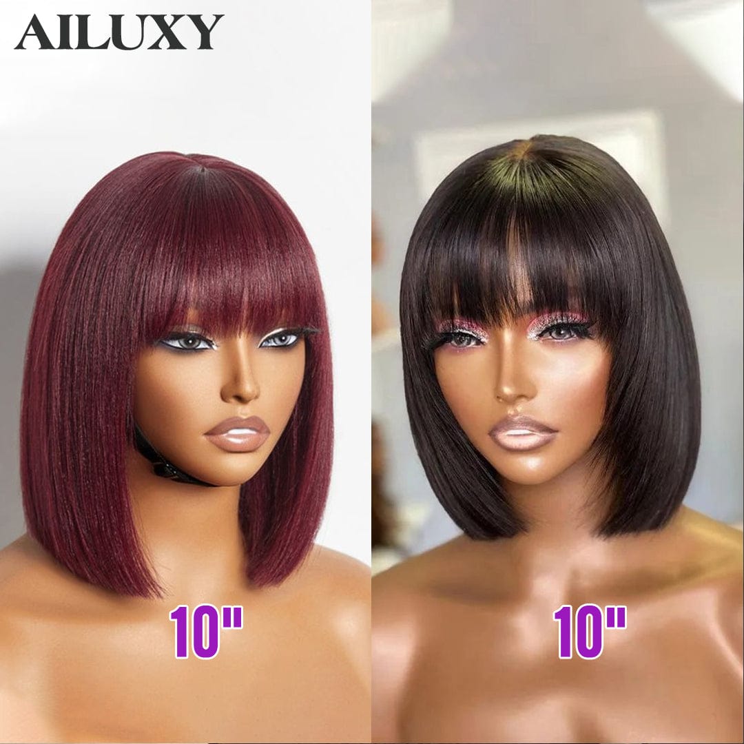 ailuxyhair-fr Couleur naturelle et 99J# AILUXY 2 Perruque COMBO | Perruque avec frange