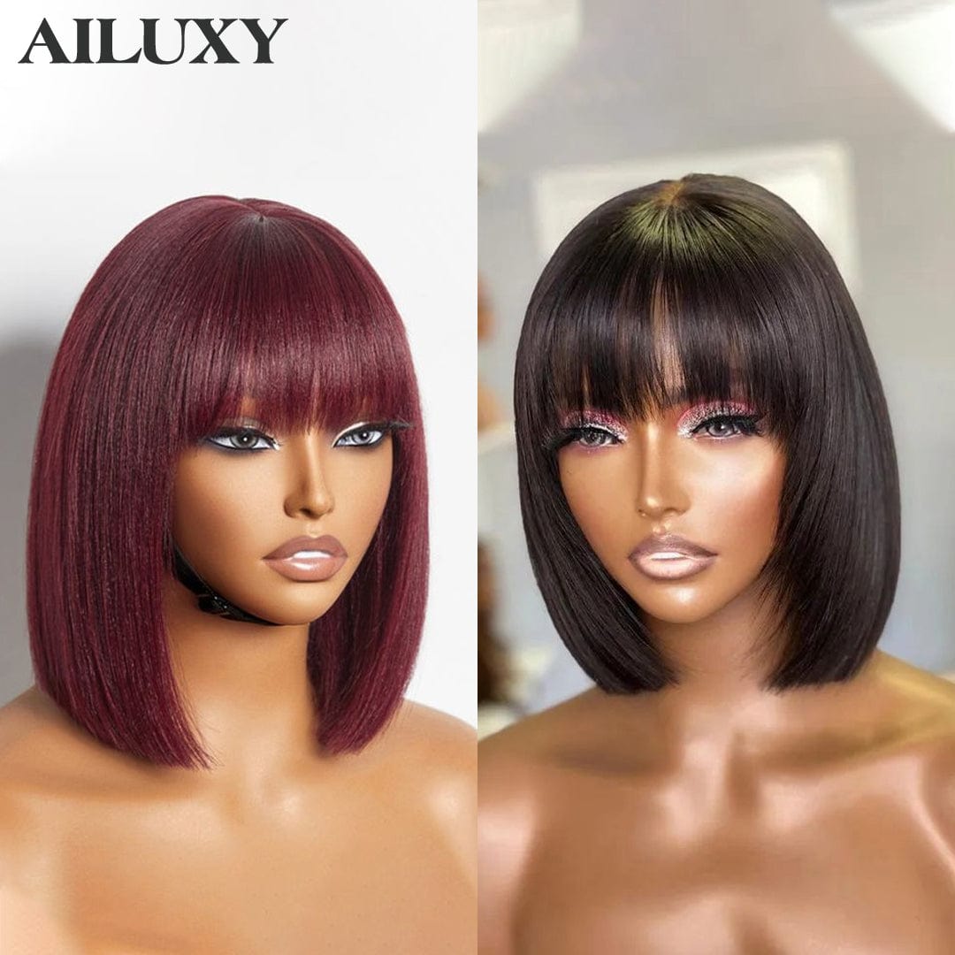 ailuxyhair-fr Couleur naturelle et 99J# AILUXY 2 Perruque COMBO | Perruque avec frange