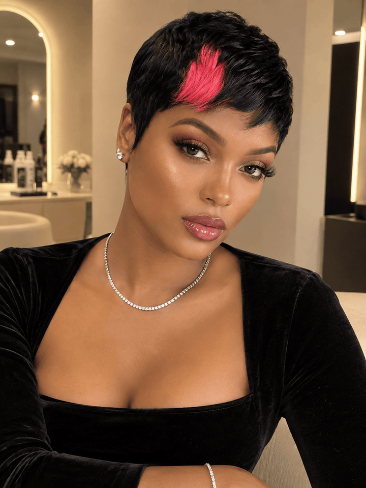 ailuxyhair-fr Courte Perruque AILUXY Courte Noir Perruque 100% Cheveux Humains comme sur la vidéo