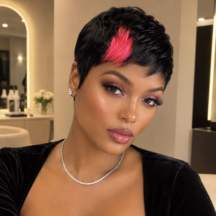 ailuxyhair-fr Courte Perruque AILUXY Courte Noir Perruque 100% Cheveux Humains comme sur la vidéo