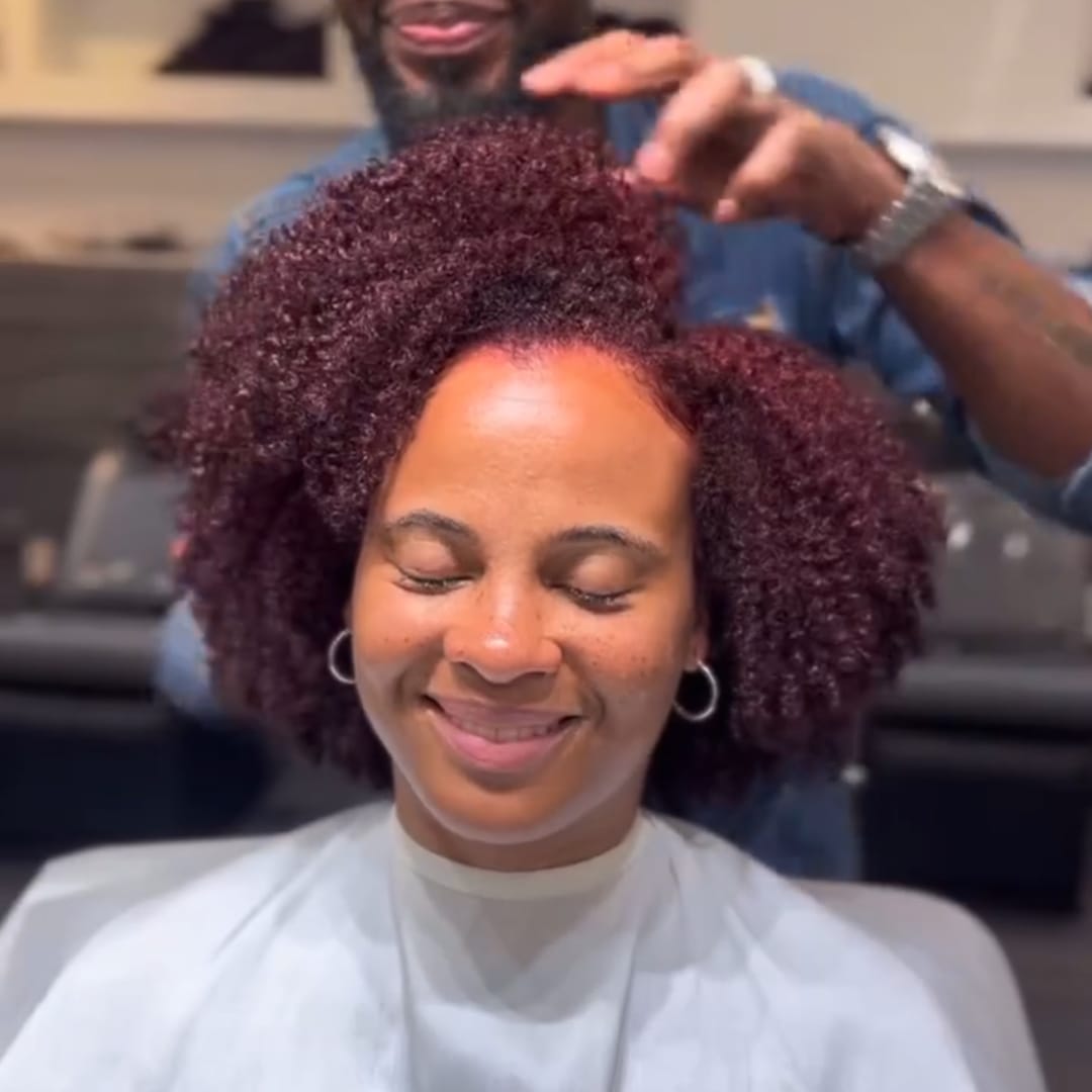 ailuxyhair-fr curly AILUXY  Perruque afro Perruque Rouge Vin  Frange Latérale Boucles Serrées Style Parisien