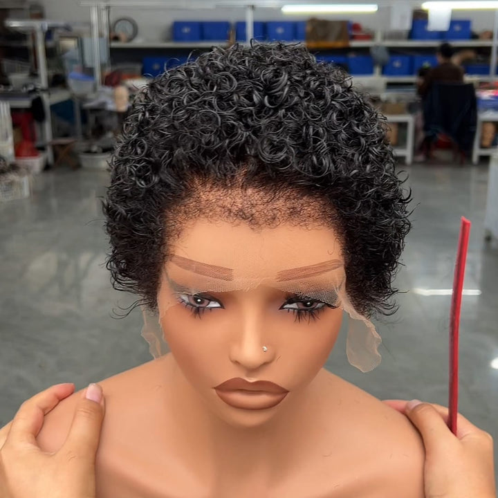 ailuxyhair-fr curly Identique à la photo 6 pouces AILUXY Perruque Crépue Courte Noire à Baby Hair Travaillé, Dentelle Translucide 13×4, Charge Capillaire Renforcée , Texture Saisissante à l'aspect Naturel