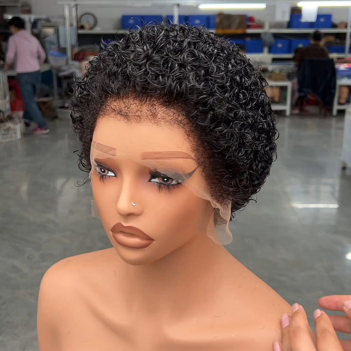 ailuxyhair-fr curly Identique à la photo 6 pouces AILUXY Perruque Crépue Courte Noire à Baby Hair Travaillé, Dentelle Translucide 13×4, Charge Capillaire Renforcée , Texture Saisissante à l'aspect Naturel