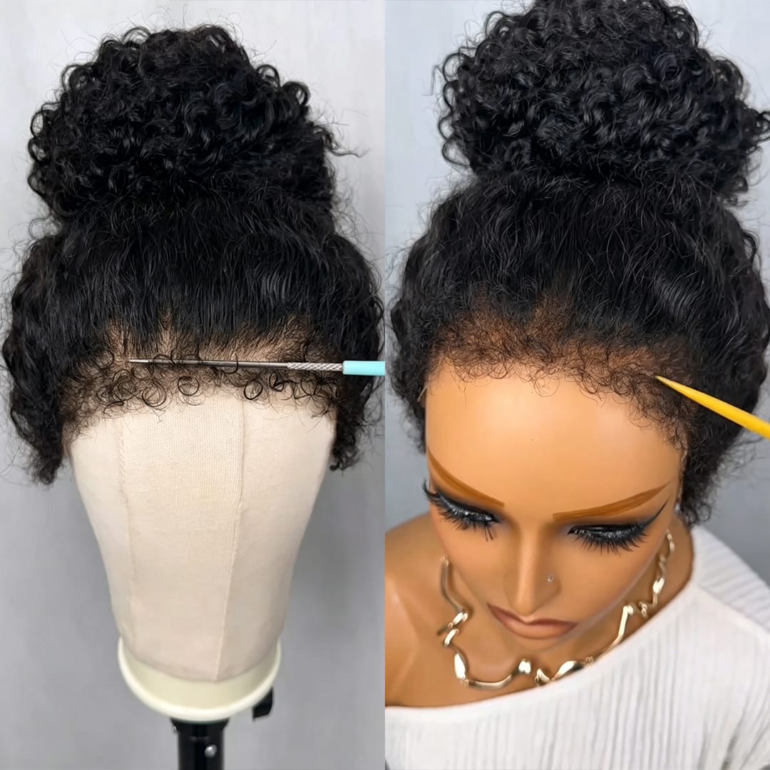 ailuxyhair-fr curly Identique à la photo AILUXY Perruque Crépue Chignon Boule en Cheveux Humains, Dentelle Transparente 13×4 Invisible, Style Simple Vivant, Facile à Porter et à Coiffer, Modèle Tendance pour Femmes