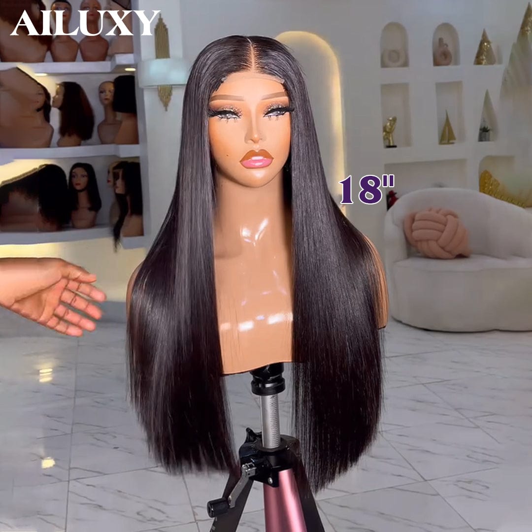 ailuxyhair-fr Entrepôt en France 18 Pouces AILUXY Perruque frontale en dentelle 4X4 naturelle de luxe avec os donneur brut