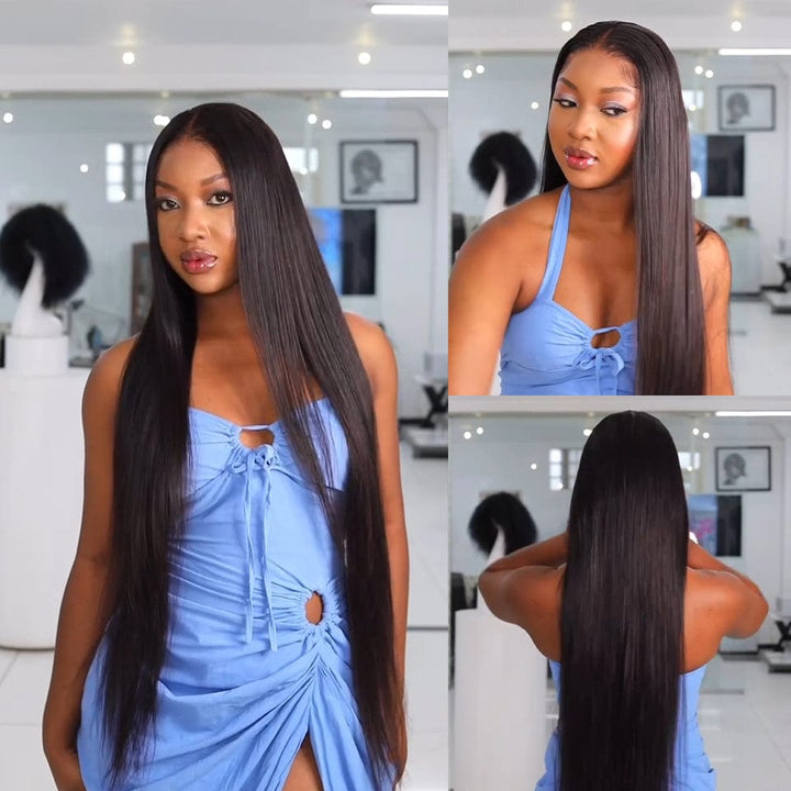 ailuxyhair-fr Entrepôt en France AILUXY Le bonheur capillaire selon  Naturel Léger Irrésistible 13x4 Lace lisse Longue Noir