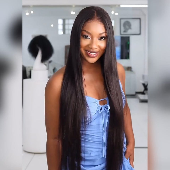 ailuxyhair-fr Entrepôt en France AILUXY Le bonheur capillaire selon  Naturel Léger Irrésistible 13x4 Lace lisse Longue Noir