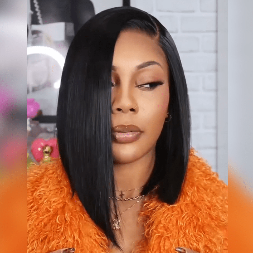 ailuxyhair-fr Entrepôt en France AILUXY Perruque Bob droite fermée en dentelle sans colle 4x4 Perruques ultra-naturelles : élégance instantanée