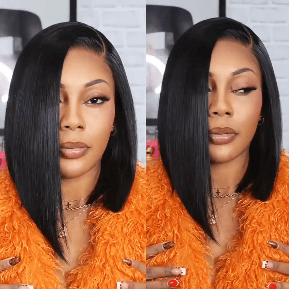 ailuxyhair-fr Entrepôt en France AILUXY Perruque Bob droite fermée en dentelle sans colle 4x4 Perruques ultra-naturelles : élégance instantanée