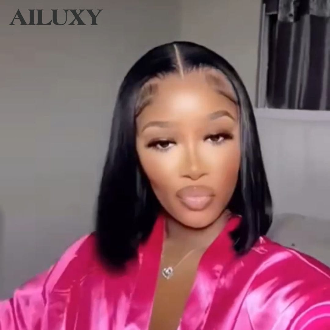 ailuxyhair-fr Entrepôt en France AILUXY Perruque BOB Lisse : Luxe Naturel + Élégance Française - Look Invisible & Confort Optimal !
