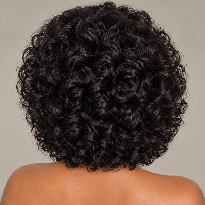 ailuxyhair-fr Entrepôt en France AILUXY Perruque Frange Noire Egg Wave | 100% Cheveux Humains, Coupe Courte Élégante