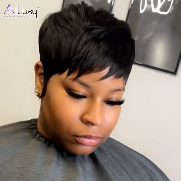 ailuxyhair-fr Entrepôt en France Courte Perruque AILUXY Perruque PIXIE à coupe effilée fabriquée à la machine