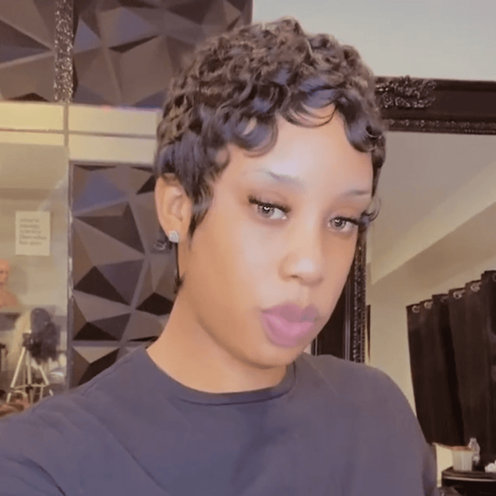 ailuxyhair-fr Entrepôt en France Identique à l'image (Noir) AILUXY Perruque coupe courte | Perruges ultra-légères avec frontals invisibles