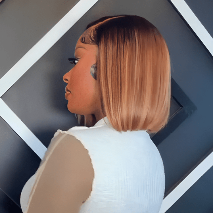 ailuxyhair-fr Identique à l'image 10pouces AILUXY lisse perruque 100% Cheveux Humains Perruques mèches blondes caramel cheveux naturels