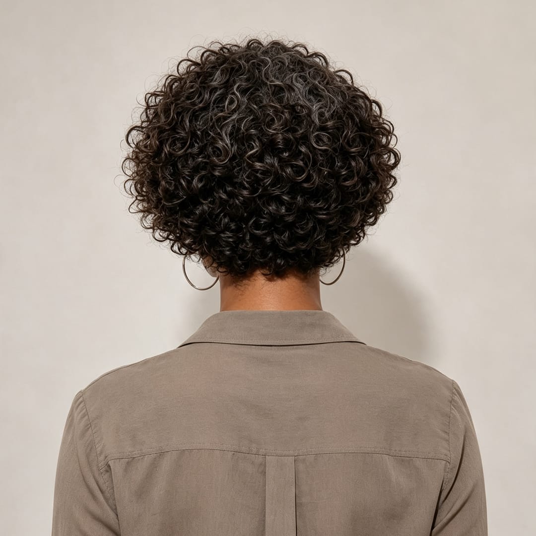 ailuxyhair-fr Identique à l'image 10pouces Ailuxy Perruque bouclée courte poivre et sel gris‑noir, rendu naturel pour femme