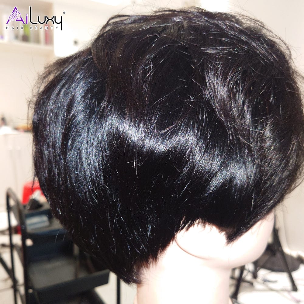 ailuxyhair-fr identique à l'image AILUXY 4x4 lace Lisse Bob Perruque 100% Cheveux Humains comme sur la vidéo 2 - 3 jours reçus+Un beau cadeau