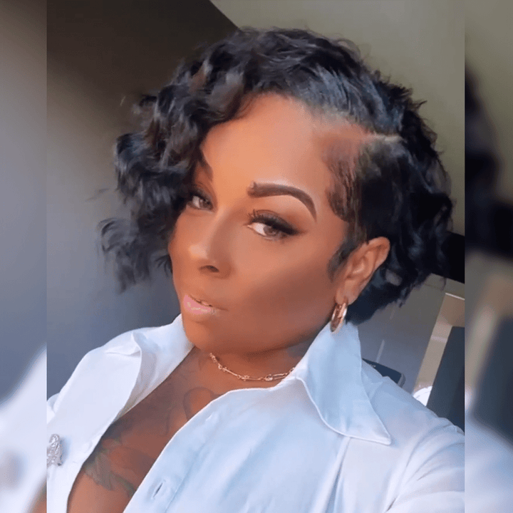 ailuxyhair-fr identique à l'image AILUXY Courte 13x4 Lace frontal Noir Sasa Bob Perruque  comme sur la vidéo 2 - 3 jours reçus+Un beau cadeau