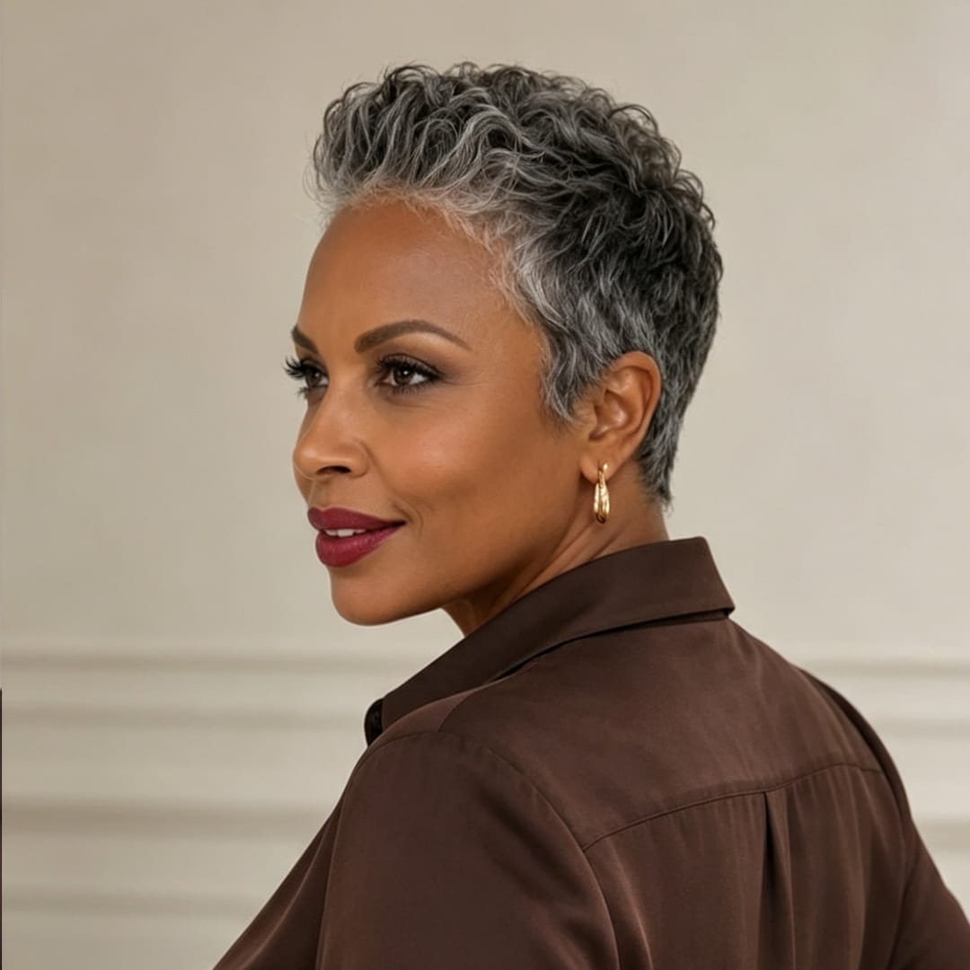 ailuxyhair-fr Identique à l'image Ailuxy Perruque courte pixie sel poivre gris naturel, cheveux humains adaptée aux femmes matures élégantes