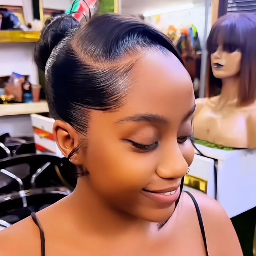 ailuxyhair-fr identique à l'image AILUXY Perruque Lace Front Crins Naturels Lisses, Portage en Chignon Haut, Réglable et Invisible, Vente Populaire