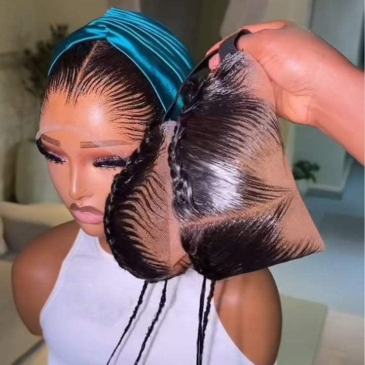 ailuxyhair-fr Identique à l'image AILUXY Perruque Tressée Complète Lace Front, Tresses Noires Bien Réalisées, 100% Cheveux Humains
