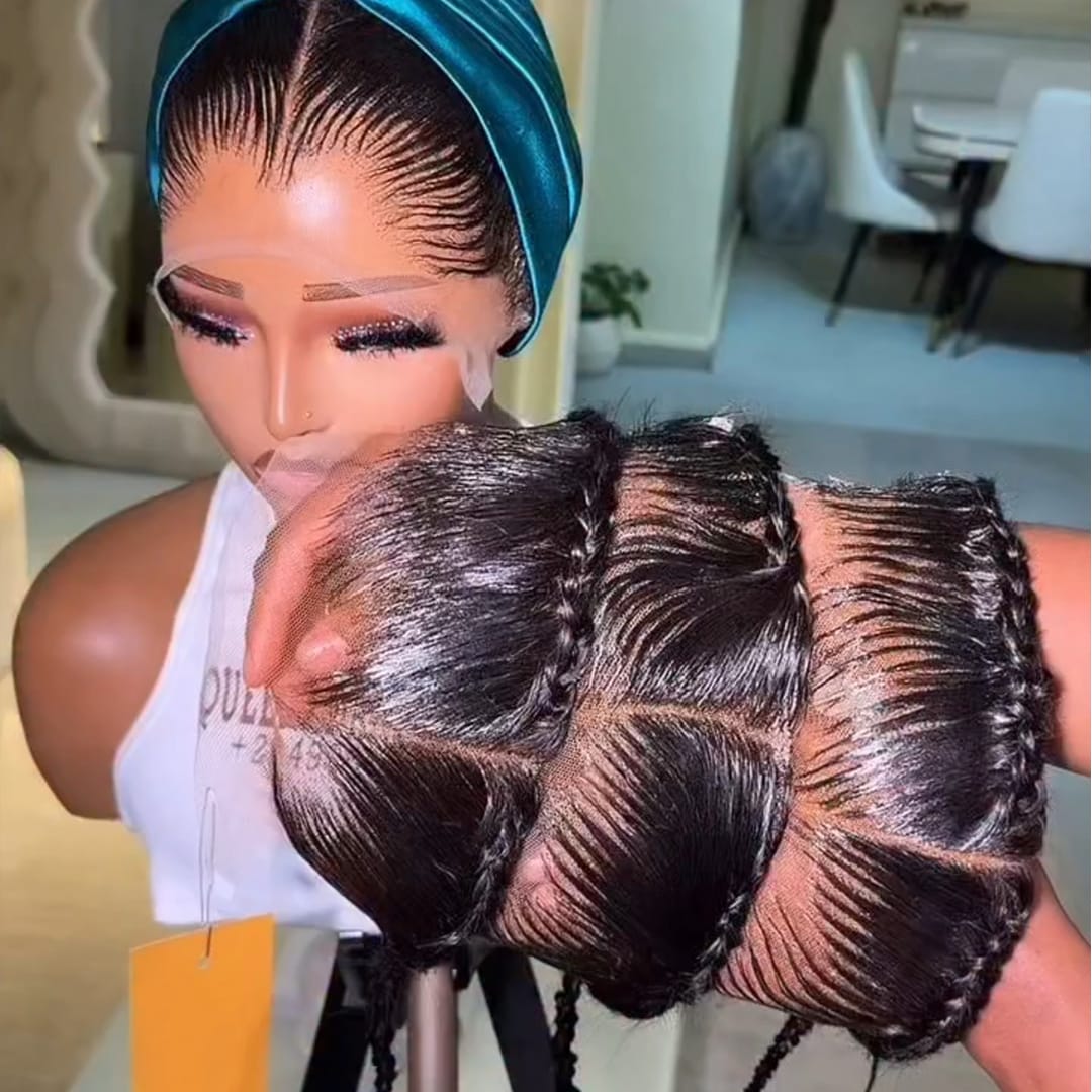 ailuxyhair-fr Identique à l'image AILUXY Perruque Tressée Complète Lace Front, Tresses Noires Bien Réalisées, 100% Cheveux Humains