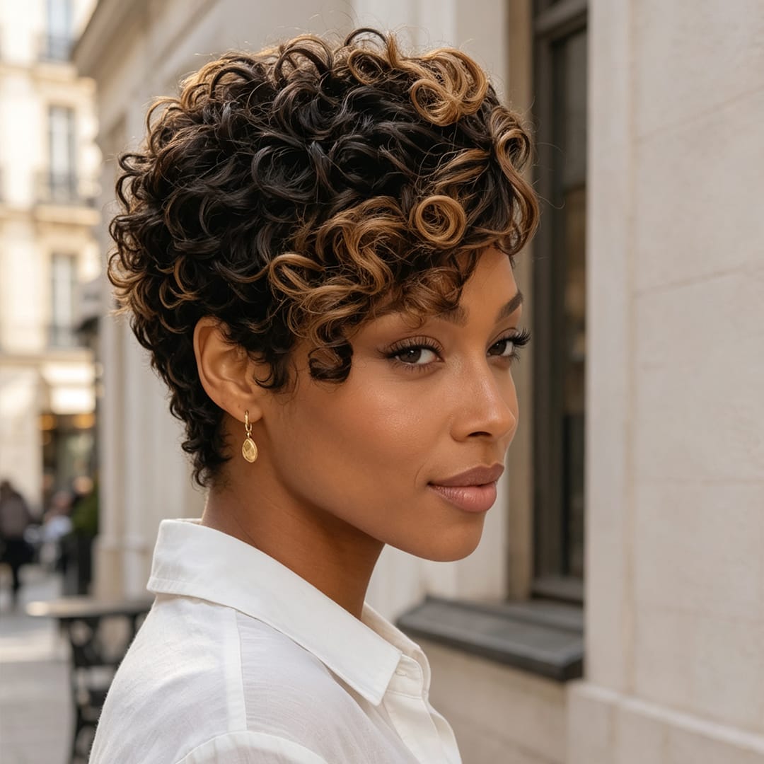 ailuxyhair-fr identique à l'image AILUXY Pixie Bob 4X4 lace Perruque 100% Cheveux Humains comme sur la vidéo 2 - 3 jours reçus+Un beau cadeau