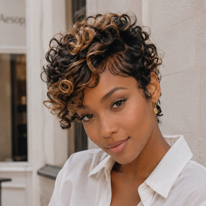 ailuxyhair-fr identique à l'image AILUXY Pixie Bob 4X4 lace Perruque 100% Cheveux Humains comme sur la vidéo 2 - 3 jours reçus+Un beau cadeau