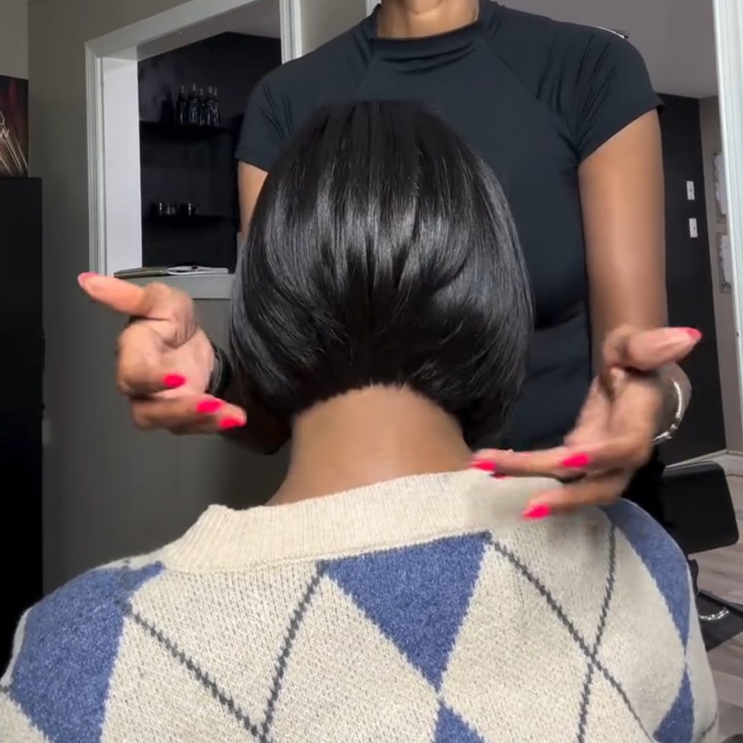 ailuxyhair-fr Identique à l'image de 8 pouces AILUXY Perruque bob noire ultra lisse, coupe élégante pour tous les jours