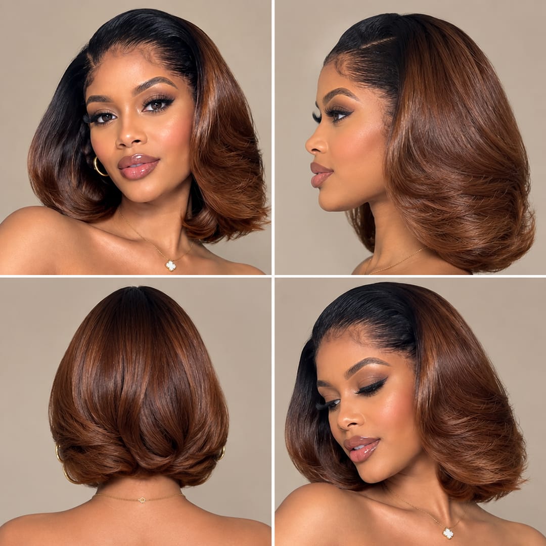 ailuxyhair-fr Identique à l'image（En france） AILUXY Courte Perruque 100% Cheveux Humains comme sur la vidéo 2 - 3 jours reçus+Un beau cadeau