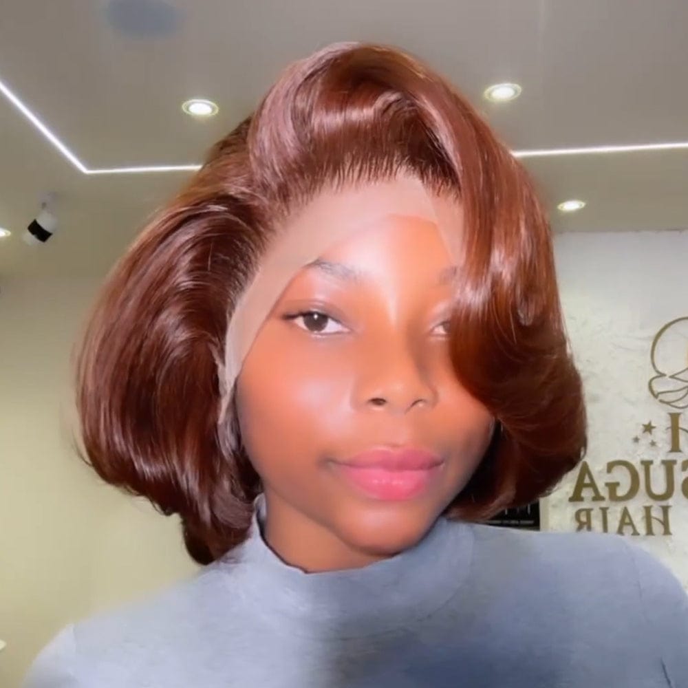 ailuxyhair-fr Identique à l'image（En france） AILUXY TINA Courte Perruque 100% Cheveux Humains comme sur la vidéo 2 - 3 jours reçus+Un beau cadeau